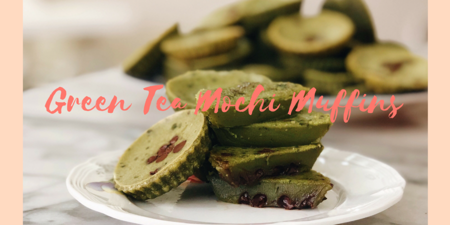 green tea mochi muffin