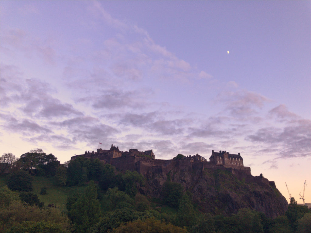 Edinburgh castle sunset